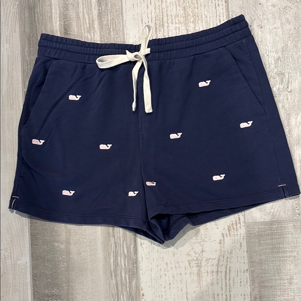 Vineyard Vines Target Navy Blue Whale Print Women's Shorts